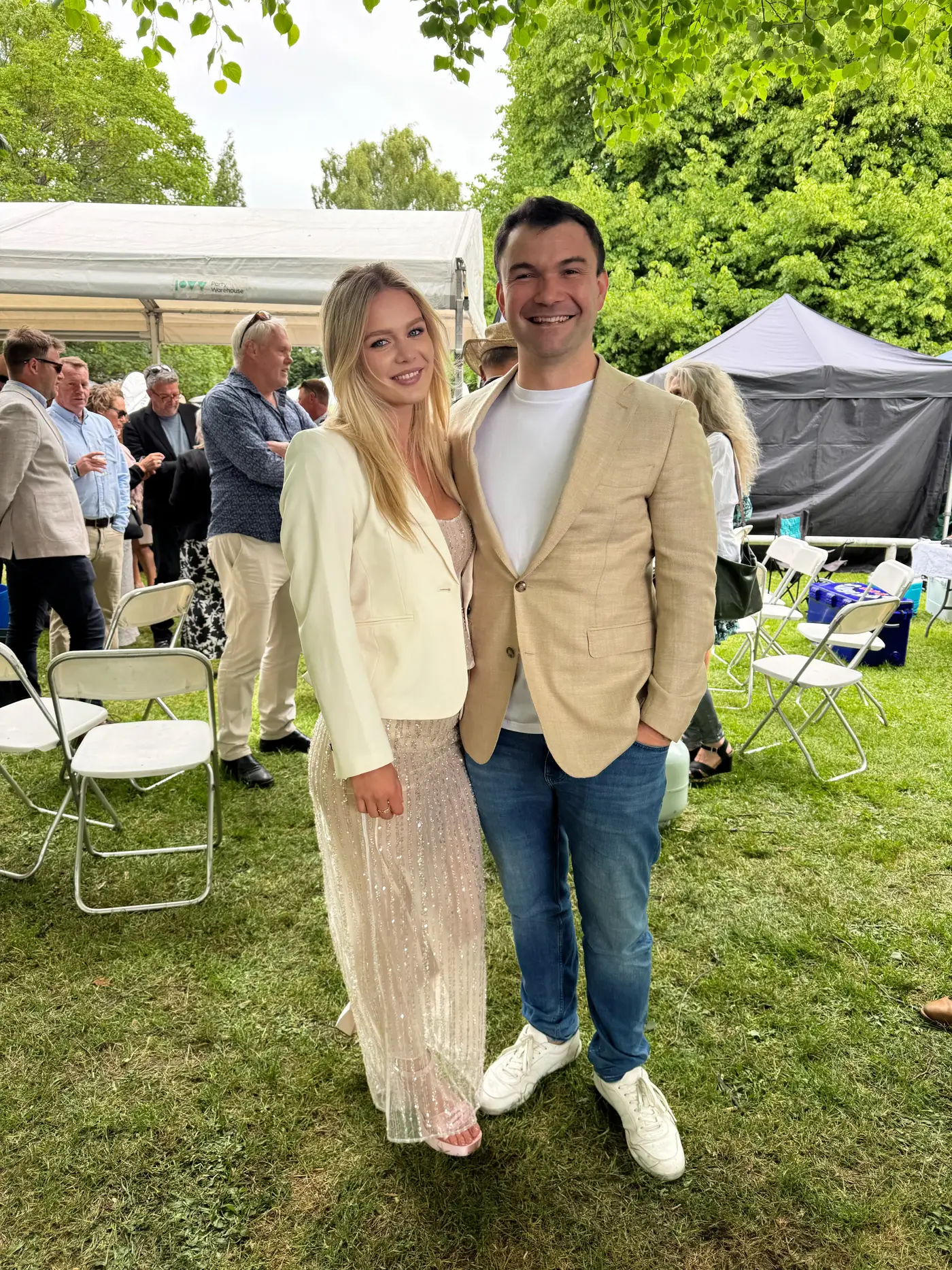 Matthew Horncastle and Hannah Bungay together at an outdoor event